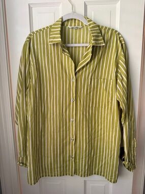 Marimekko Jokapoika Striped Button Up Collared Shirt | Large